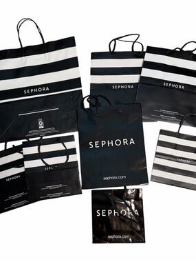 Sephora Black & White Striped Gift Bags